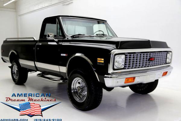 For Sale Used 1972 Chevrolet K20 Cheyenne pickup Black 4x4 Frame off | American Dream Machines Des Moines IA 50309