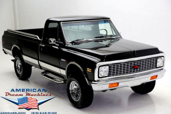 For Sale Used 1972 Chevrolet K20 Cheyenne pickup Black 4x4 Frame off | American Dream Machines Des Moines IA 50309