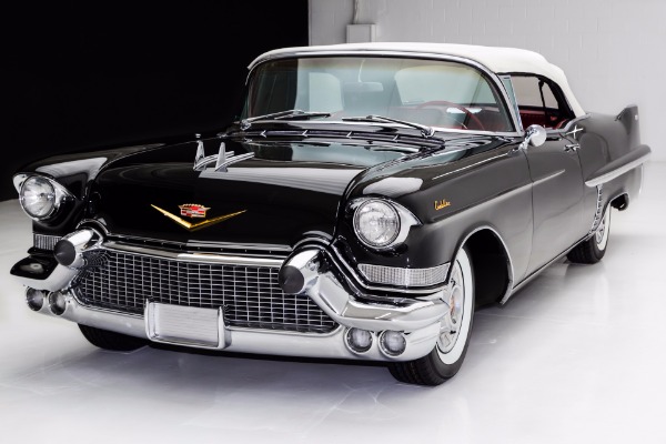 For Sale Used 1957 Cadillac Series 62 Black Red Leather | American Dream Machines Des Moines IA 50309