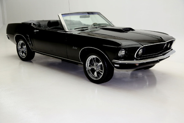 For Sale Used 1969 Ford Mustang Convertible Triple black 302 Auto | American Dream Machines Des Moines IA 50309