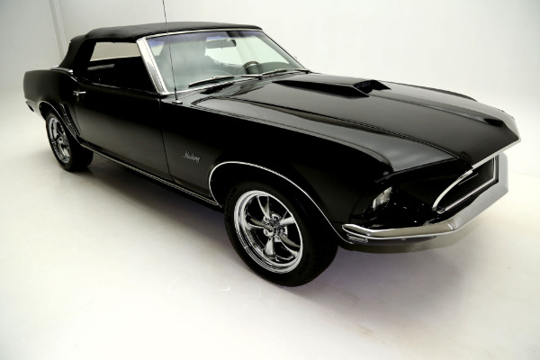 For Sale Used 1969 Ford Mustang Convertible Triple black 302 Auto | American Dream Machines Des Moines IA 50309