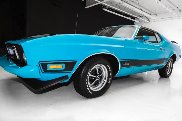 For Sale Used 1973 Ford Mustang Mach 1, New Chrome Magnums | American Dream Machines Des Moines IA 50309