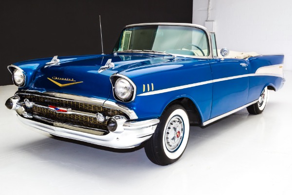 For Sale Used 1957 Chevrolet Bel Air Deep Blue, Power Pack 283 | American Dream Machines Des Moines IA 50309