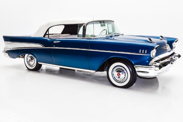 For Sale Used 1957 Chevrolet Bel Air Deep Blue, Power Pack 283 | American Dream Machines Des Moines IA 50309