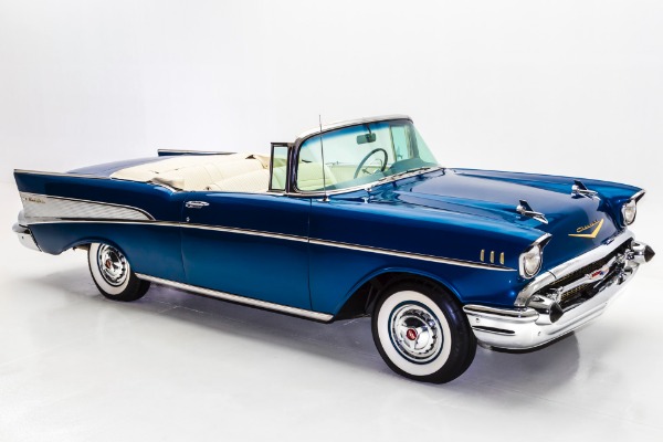 For Sale Used 1957 Chevrolet Bel Air Deep Blue, Power Pack 283 | American Dream Machines Des Moines IA 50309