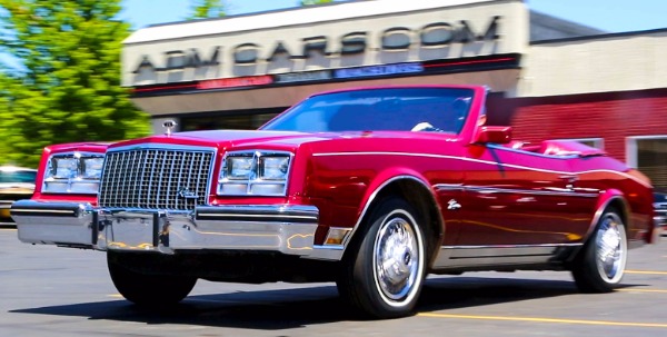 For Sale Used 1982 Buick Riviera Convertible Ruby Red Loaded Leather, Low Miles 36k, Incredible Car | American Dream Machines Des Moines IA 50309