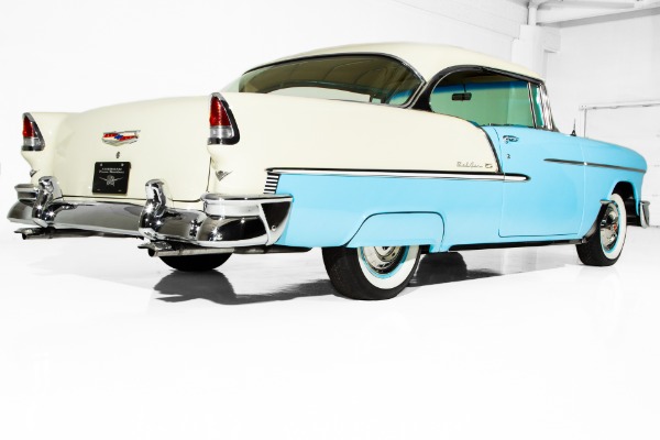 For Sale Used 1955 Chevrolet Bel Air Blue, Ivory, V8 Auto PS PB | American Dream Machines Des Moines IA 50309