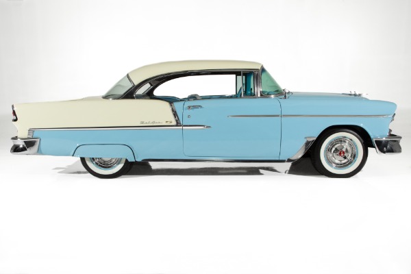 For Sale Used 1955 Chevrolet Bel Air Blue, Ivory, V8 Auto PS PB | American Dream Machines Des Moines IA 50309