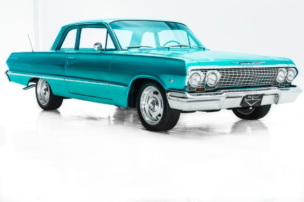 For Sale Used 1963 Chevrolet Bel Air 4-Spd PS PB New Chrome | American Dream Machines Des Moines IA 50309