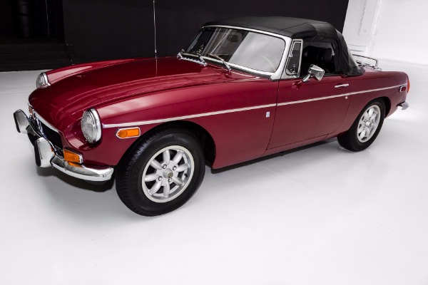 For Sale Used 1974 MG MGB Burgundy, Chrome Bumpers, British Sports Car (WHOLESALE CLEARANCE PRICED) | American Dream Machines Des Moines IA 50309