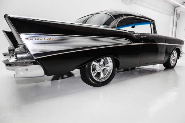 For Sale Used 1957 Chevrolet Bel Air New Black Paint & New Silver/Black Interior 327 Auto, Lots of new Chrome | American Dream Machines Des Moines IA 50309