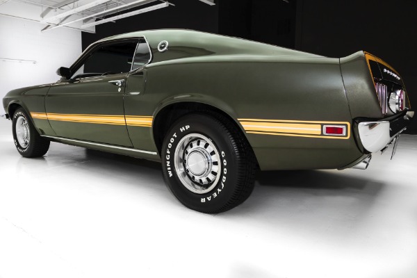 For Sale Used 1969 Ford Mustang Mach 1 Dark Jade Green  351 A/C | American Dream Machines Des Moines IA 50309