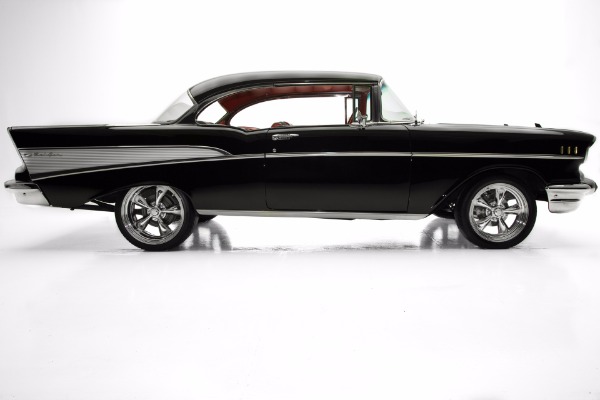 For Sale Used 1957 Chevrolet Bel Air Black 283 V8 Automatic AC | American Dream Machines Des Moines IA 50309