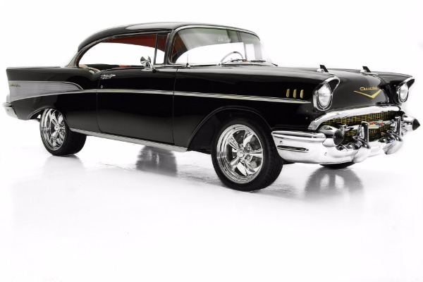 For Sale Used 1957 Chevrolet Bel Air Black 283 V8 Automatic AC | American Dream Machines Des Moines IA 50309