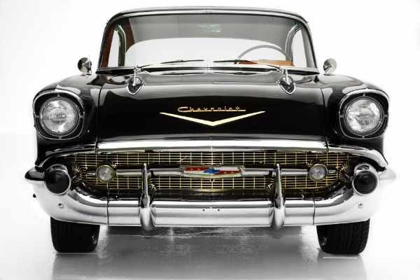 For Sale Used 1957 Chevrolet Bel Air Black 283 V8 Automatic AC | American Dream Machines Des Moines IA 50309