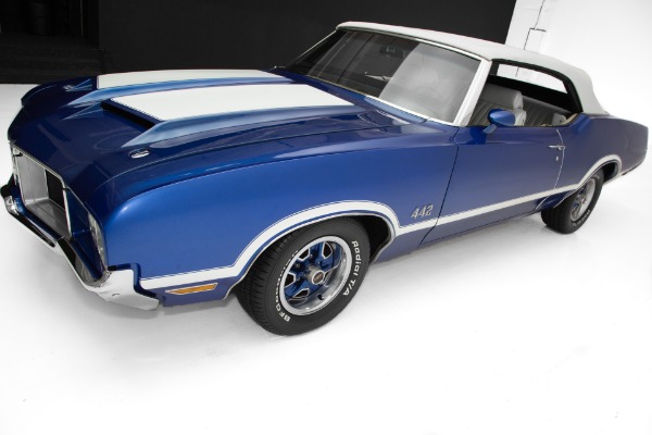 For Sale Used 1971 Oldsmobile 442 Convertible Blue 455 AC | American Dream Machines Des Moines IA 50309