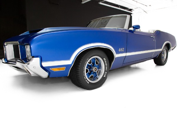 For Sale Used 1971 Oldsmobile 442 Convertible Blue 455 AC | American Dream Machines Des Moines IA 50309