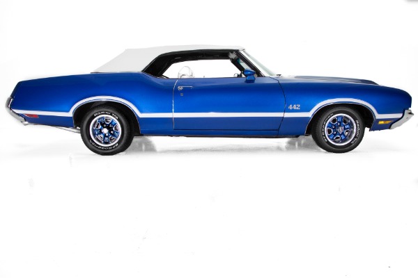 For Sale Used 1971 Oldsmobile 442 Convertible Blue 455 AC | American Dream Machines Des Moines IA 50309