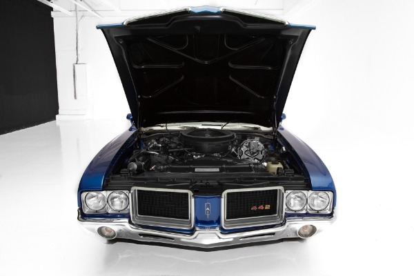 For Sale Used 1971 Oldsmobile 442 Convertible Blue 455 AC | American Dream Machines Des Moines IA 50309