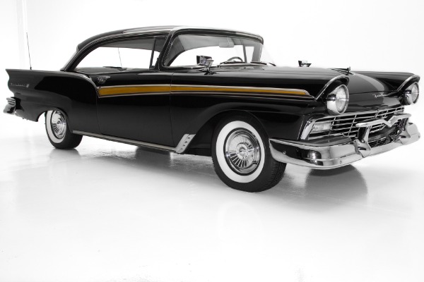 For Sale Used 1957 Ford Fairlane 500 Black/Black New Chrome | American Dream Machines Des Moines IA 50309