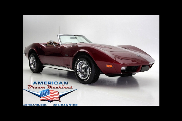 For Sale Used 1973 Chevrolet Corvette convertible Beautiful Brandywine | American Dream Machines Des Moines IA 50309