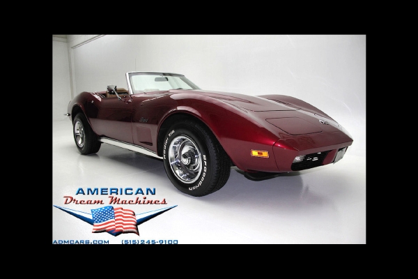 For Sale Used 1973 Chevrolet Corvette convertible Beautiful Brandywine | American Dream Machines Des Moines IA 50309