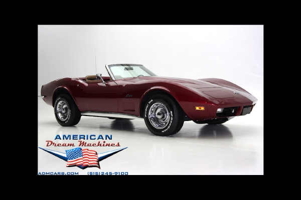 For Sale Used 1973 Chevrolet Corvette convertible Beautiful Brandywine | American Dream Machines Des Moines IA 50309