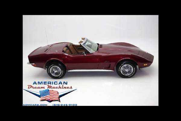 For Sale Used 1973 Chevrolet Corvette convertible Beautiful Brandywine | American Dream Machines Des Moines IA 50309