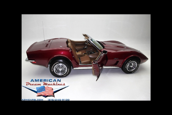 For Sale Used 1973 Chevrolet Corvette convertible Beautiful Brandywine | American Dream Machines Des Moines IA 50309