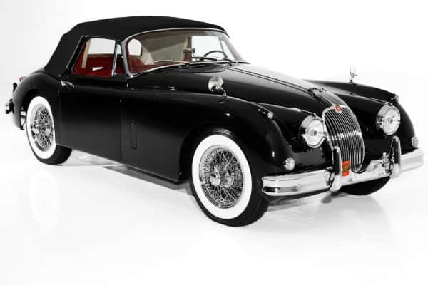 For Sale Used 1959 Jaguar XK150 Black, Red Leather, Stunning! | American Dream Machines Des Moines IA 50309