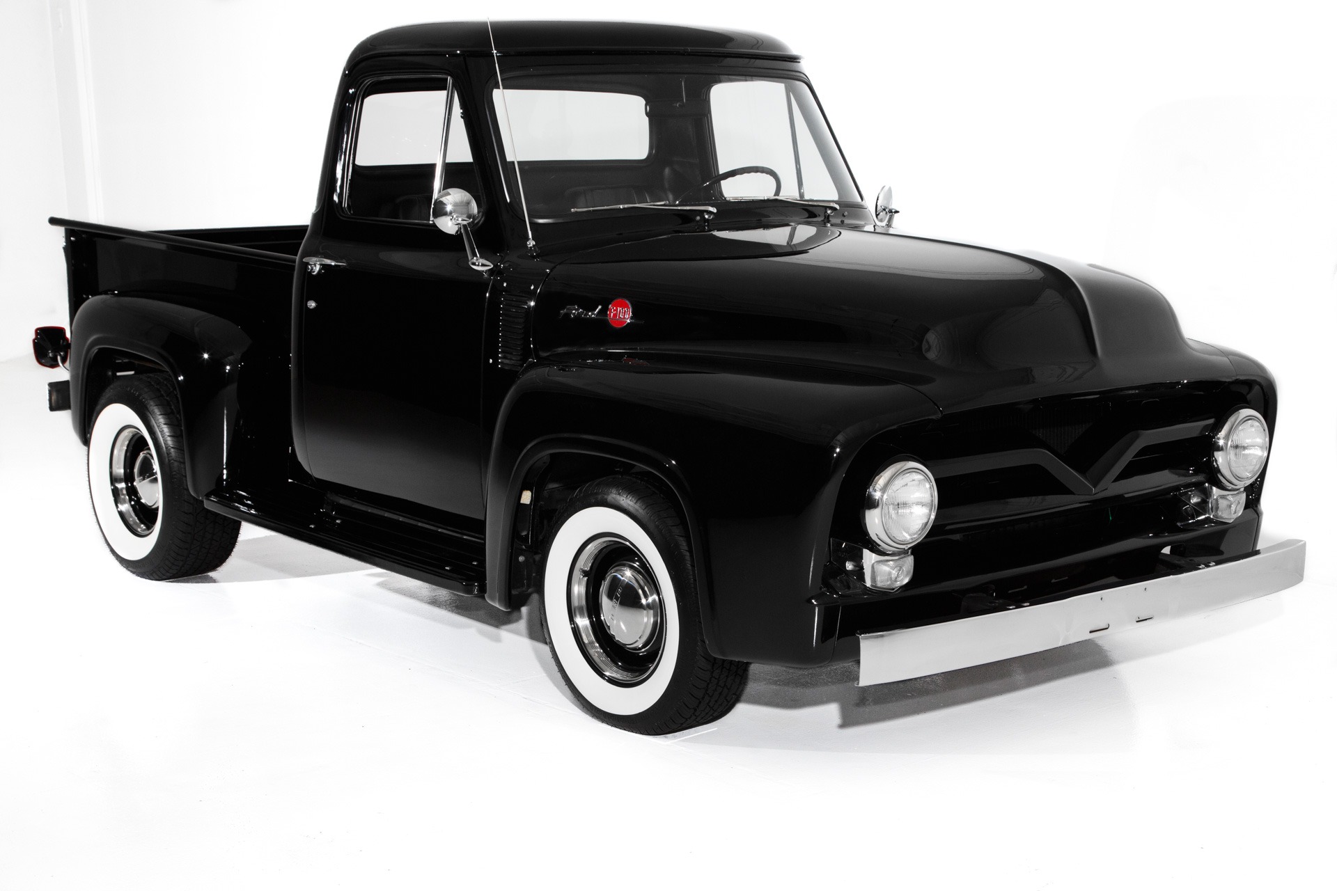 For Sale Used 1955 Ford Pickup F100 Black 302 Auto, Frame-Off | American Dream Machines Des Moines IA 50309