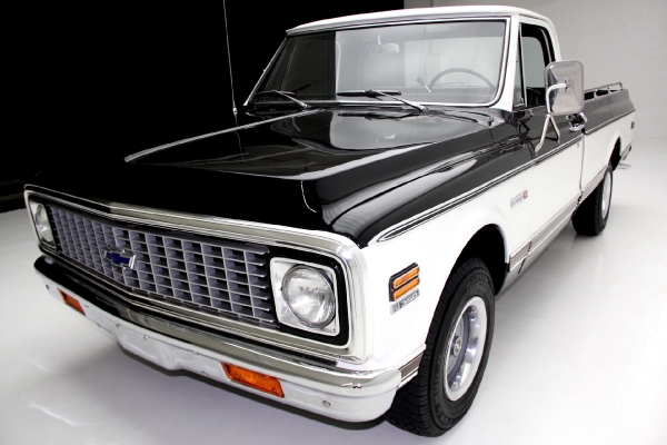 For Sale Used 1971 Chevrolet Cheyenne C10 Pickup Black Factory AC | American Dream Machines Des Moines IA 50309