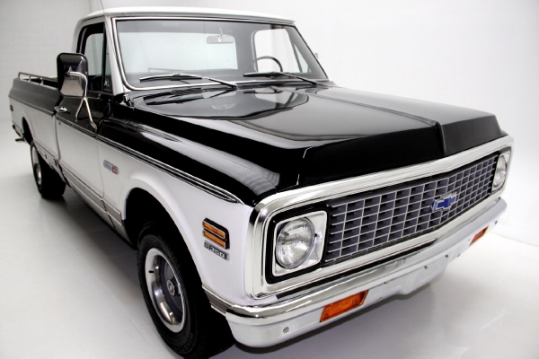 For Sale Used 1971 Chevrolet Cheyenne C10 Pickup Black Factory AC | American Dream Machines Des Moines IA 50309