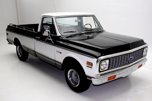 For Sale Used 1971 Chevrolet Cheyenne C10 Pickup Black Factory AC | American Dream Machines Des Moines IA 50309