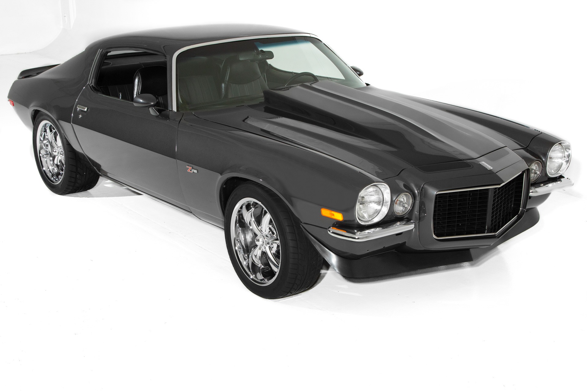 For Sale Used 1971 Chevrolet Camaro Charcoal, Black Stripes | American Dream Machines Des Moines IA 50309