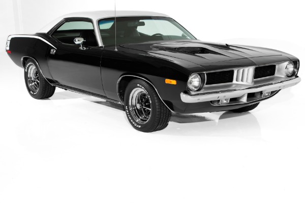 For Sale Used 1973 Plymouth Barracuda Black 340, 4 Speed AC | American Dream Machines Des Moines IA 50309