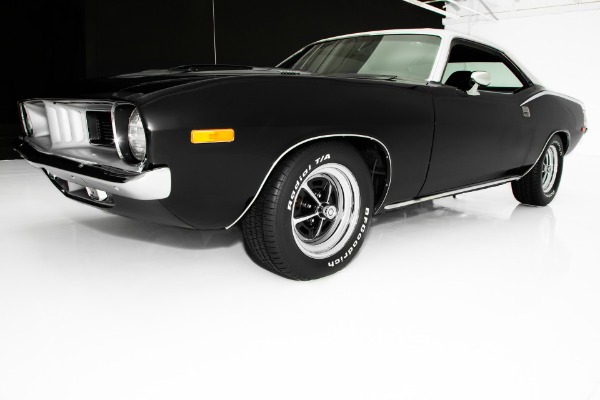 For Sale Used 1973 Plymouth Barracuda Black 340, 4 Speed AC | American Dream Machines Des Moines IA 50309