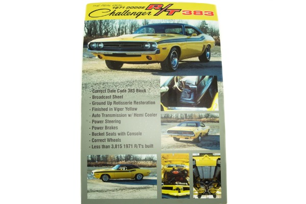 For Sale Used 1971 Dodge Challenger RT Yellow Rotisserie Car | American Dream Machines Des Moines IA 50309