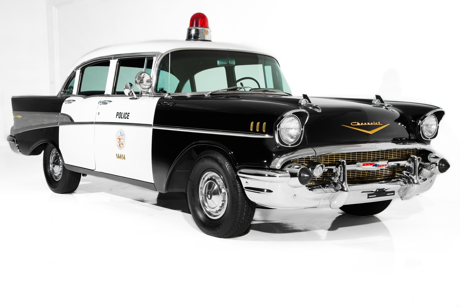 For Sale Used 1957 Chevrolet Bel Air Police Car V8 New Chrome | American Dream Machines Des Moines IA 50309