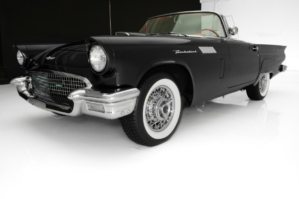 For Sale Used 1957 Ford Thunderbird Black/Red 2 Tops PS PB AC | American Dream Machines Des Moines IA 50309