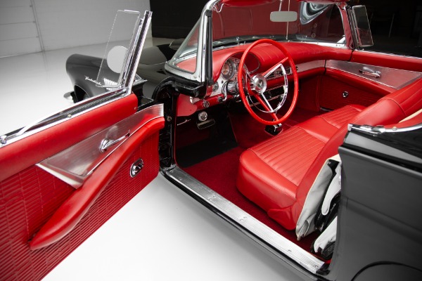 For Sale Used 1957 Ford Thunderbird Black/Red 2 Tops PS PB AC | American Dream Machines Des Moines IA 50309