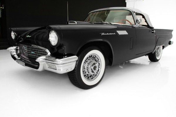 For Sale Used 1957 Ford Thunderbird Black/Red 2 Tops PS PB AC | American Dream Machines Des Moines IA 50309