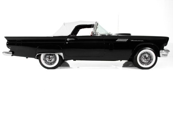 For Sale Used 1957 Ford Thunderbird Black/Red 2 Tops PS PB AC | American Dream Machines Des Moines IA 50309