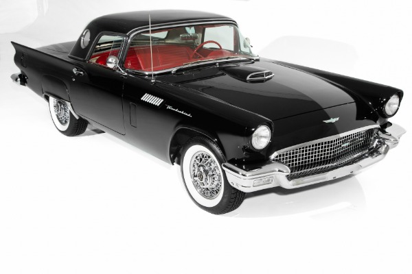 For Sale Used 1957 Ford Thunderbird Black/Red 2 Tops PS PB AC | American Dream Machines Des Moines IA 50309