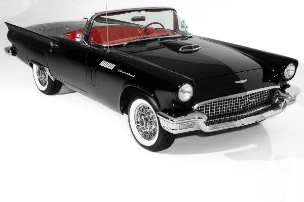 For Sale Used 1957 Ford Thunderbird Black/Red 2 Tops PS PB AC | American Dream Machines Des Moines IA 50309