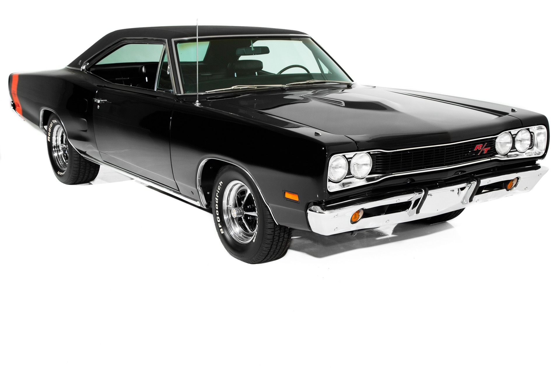 For Sale Used 1969 Dodge Coronet RT Triple Black  440, A/C | American Dream Machines Des Moines IA 50309