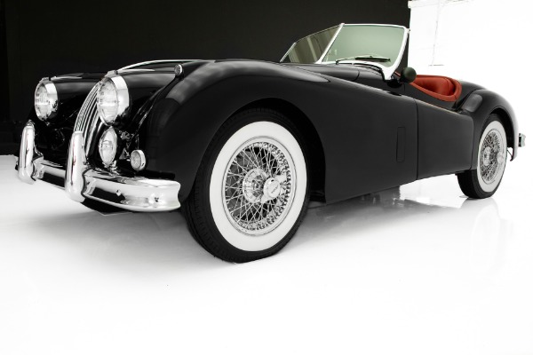 For Sale Used 1956 Jaguar XK140 Gorgeous Black/Red Roadster | American Dream Machines Des Moines IA 50309