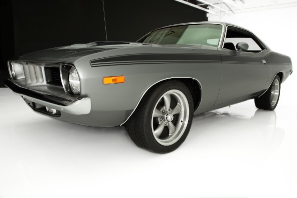 For Sale Used 1973 Plymouth Cuda Silver #s Match, 340, 4 speed | American Dream Machines Des Moines IA 50309