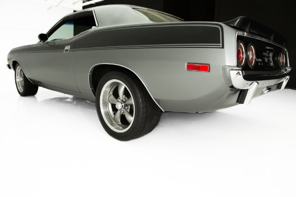 For Sale Used 1973 Plymouth Cuda Silver #s Match, 340, 4 speed | American Dream Machines Des Moines IA 50309