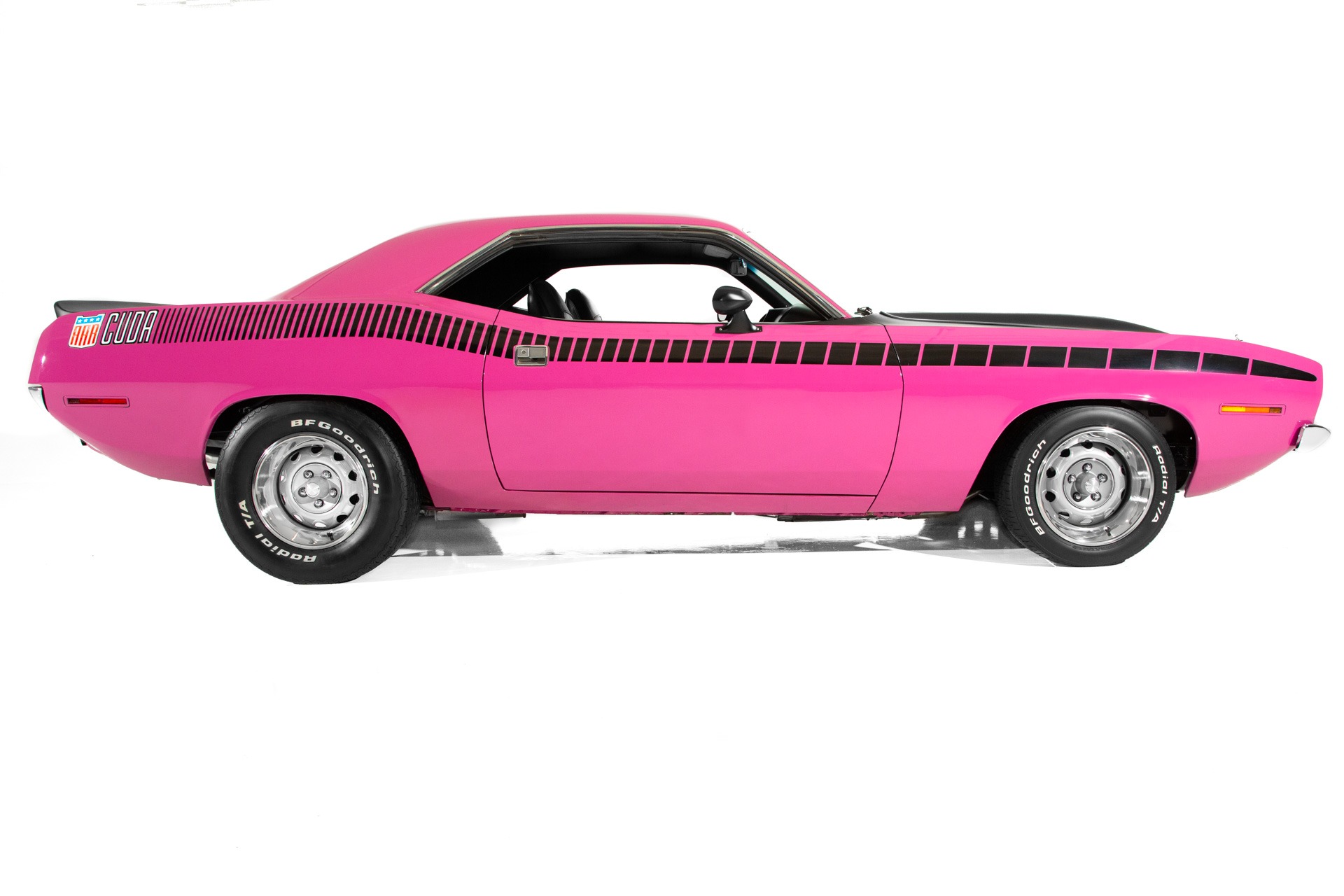 For Sale Used 1970 Plymouth Cuda Panther Pink 440 4-Speed | American Dream Machines Des Moines IA 50309